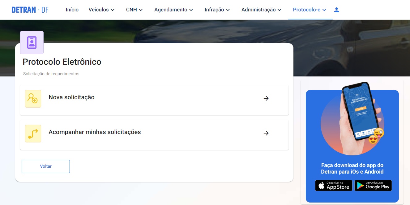 Detran Df Lan A Protocolo Eletr Nico Df Mobilidade