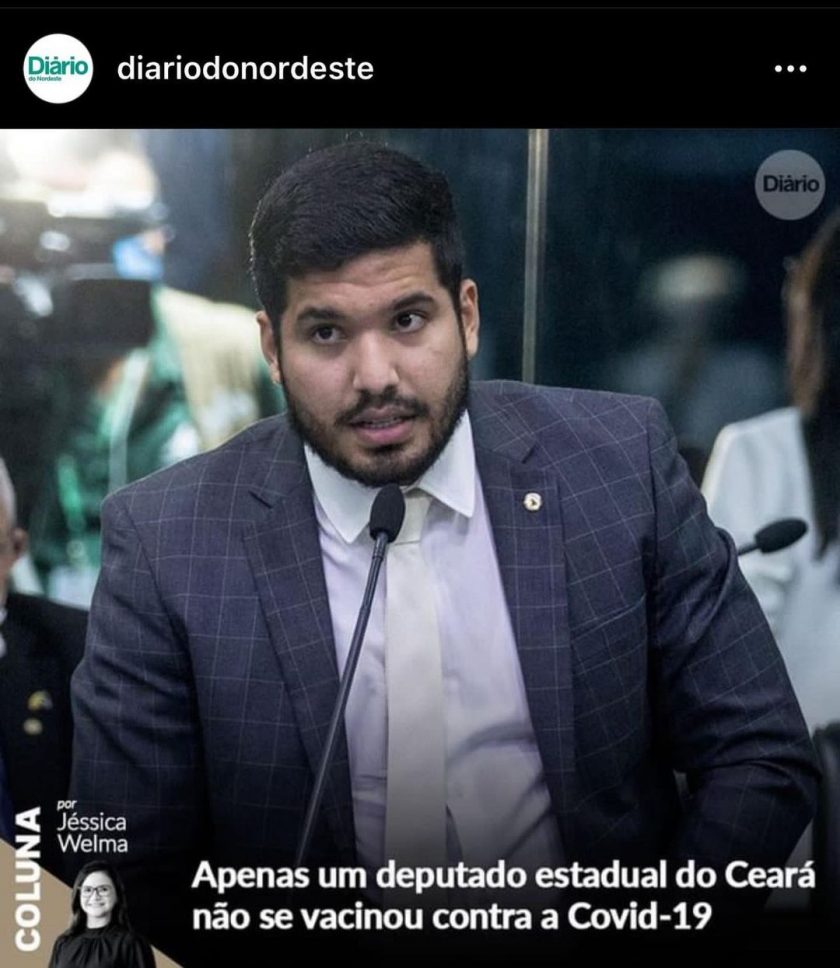 André Fernandes deputado do PL no estado do ceará é metralhado em seu carro - foto: reprodução do instagram