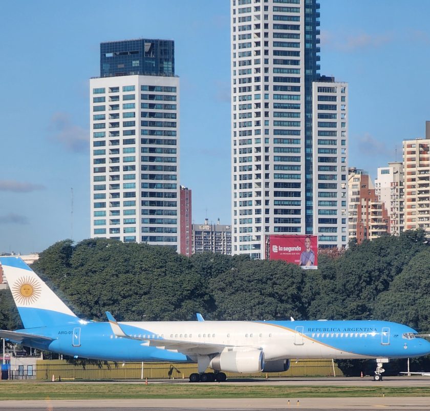 Avião presidencial da Argentina:Foto/ Acervo do DFMobilidade