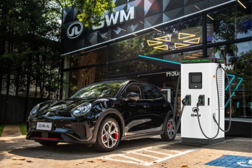 Carregadores fornecidos pela Livoltek vão oferecer potência de até 120kW. Foto: Divulgação/GWM