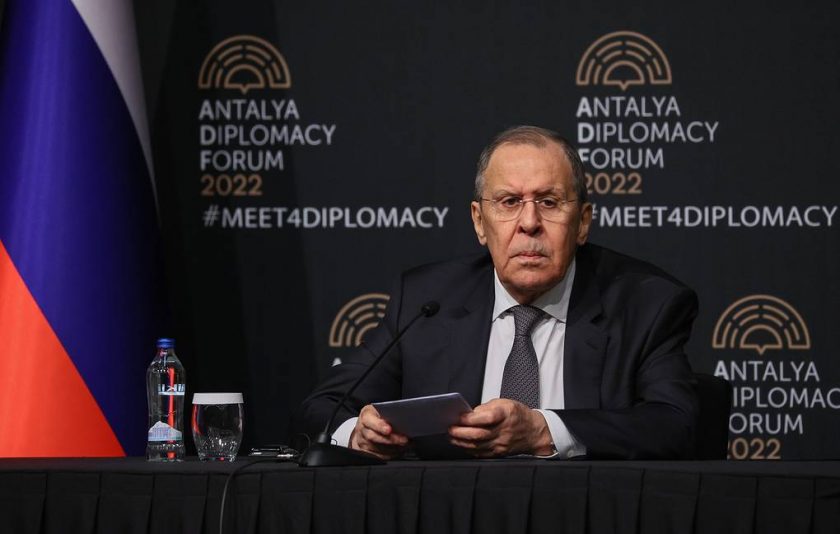 Sergei Lavrov - ANTALYA, TURKEY - MARCH 10, 2022: