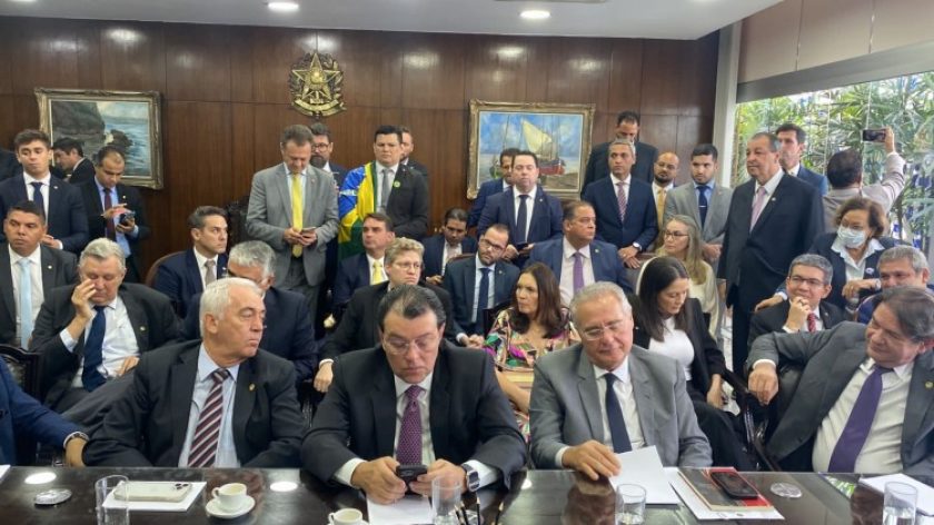 Reunião de líderes partidários nesta terça-feira, 18, na presidência do Senado, em Brasília- Bruno Pinheiro/Jovem Pan