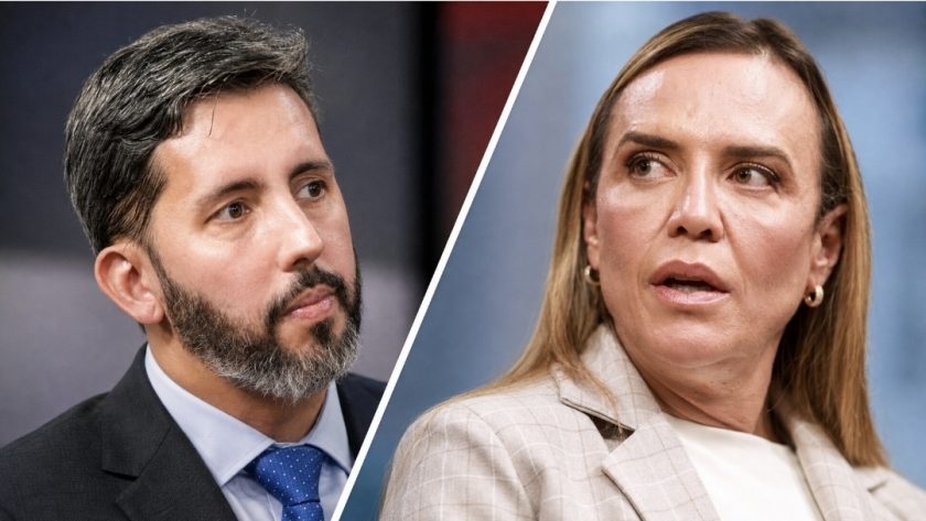 Celina Leão e Leandro Grass protagonizam novo confronto político nas redes sociais sobre a situação do BRB. Fotomontagem ilustrativa produzida com auxílio de inteligência artificial a partir de fotografias dos candidatos; a cena retratada não corresponde a um encontro real.