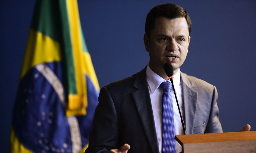 O ministro da Justiça e Segurança Pública, Anderson Torres, durante o lançamento da Campanha Nacional de Coleta de DNA de Familiares de Pessoas Desaparecidas.