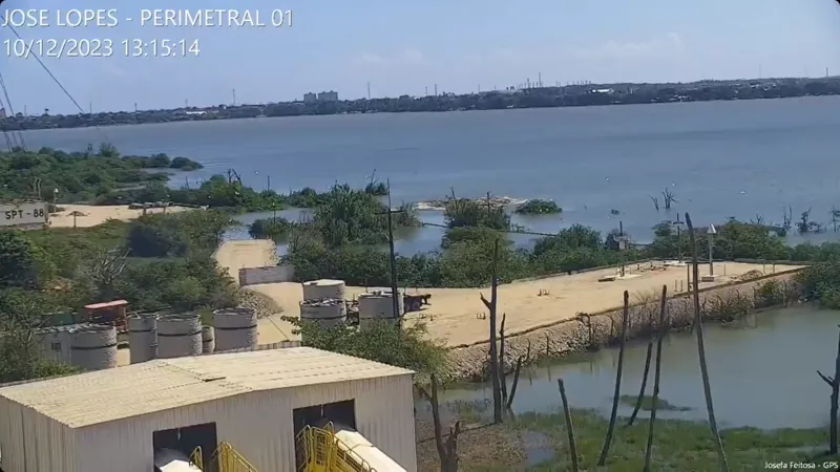 Vídeo revela o momento em que parte da mina 18 da Braskem se rompe na lagoa Mundaú - Reprodução/ Prefeitura de Maceió