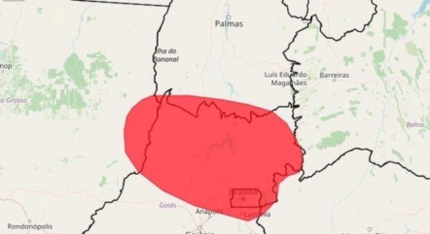 Área de alerta vermelho para baixa umidade
INMET/REPRODUÇÃO - 8.8.2023